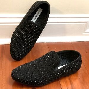 Black Steve Madden Slip On Dressy Party Loafers Big Boys Men's Shoes Size 6
